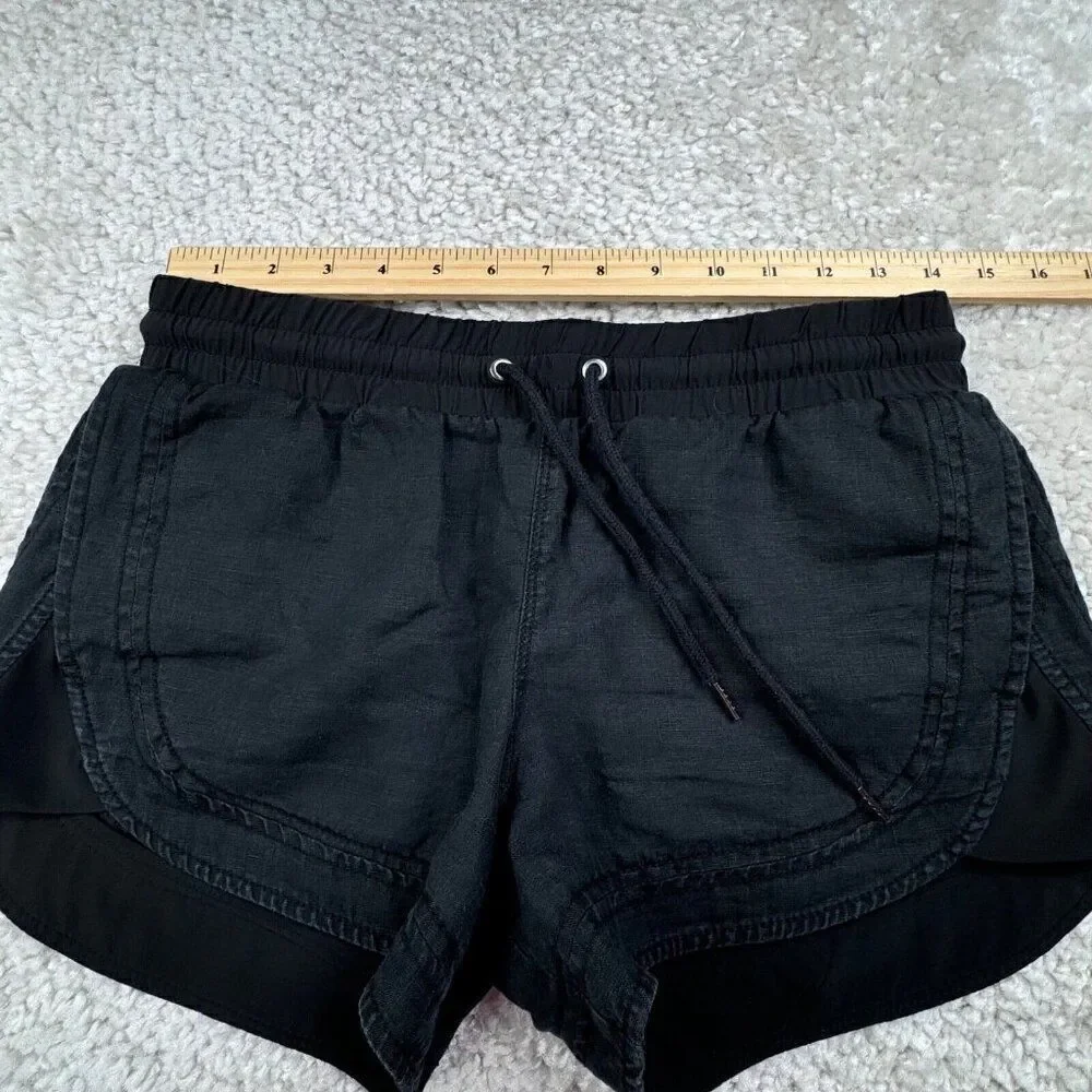 Athleta Beachside Bali Linen Shorts Black - Picture 6 of 9